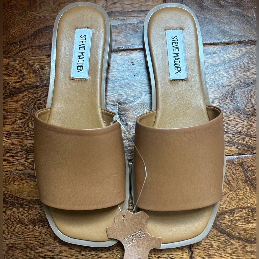 Steve Madden Brown Leather Mules